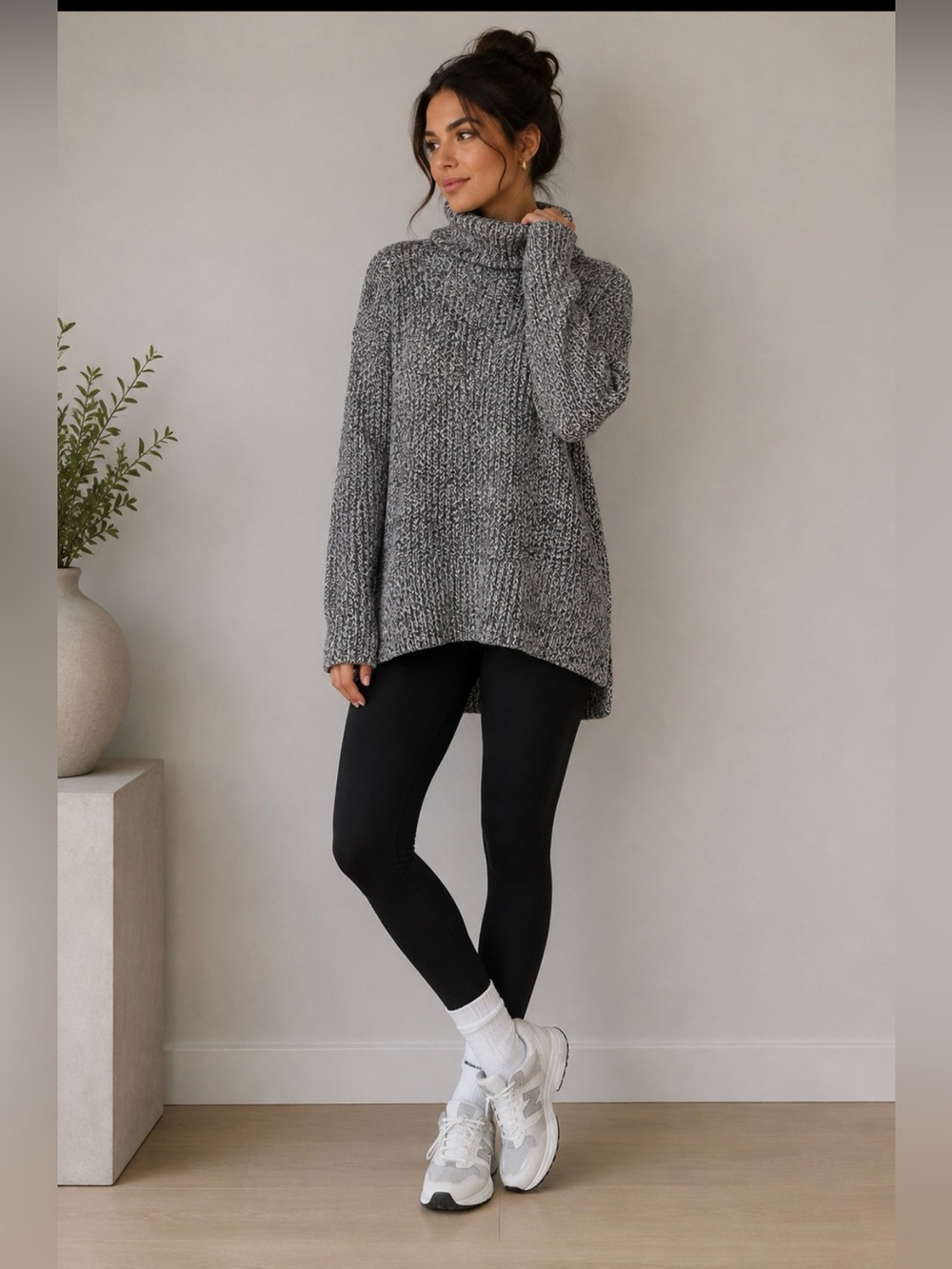 Abercrombie & Fitch Gray Marled Turtleneck Sweater